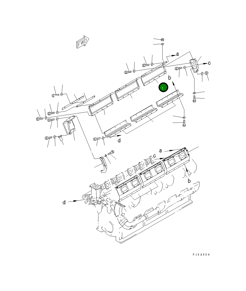 Крышка 6166-11-7330  Komatsu