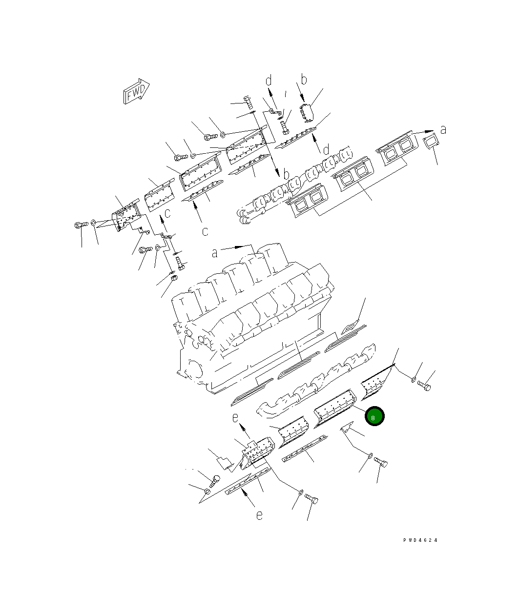 Крышка 6166-11-9121 Komatsu