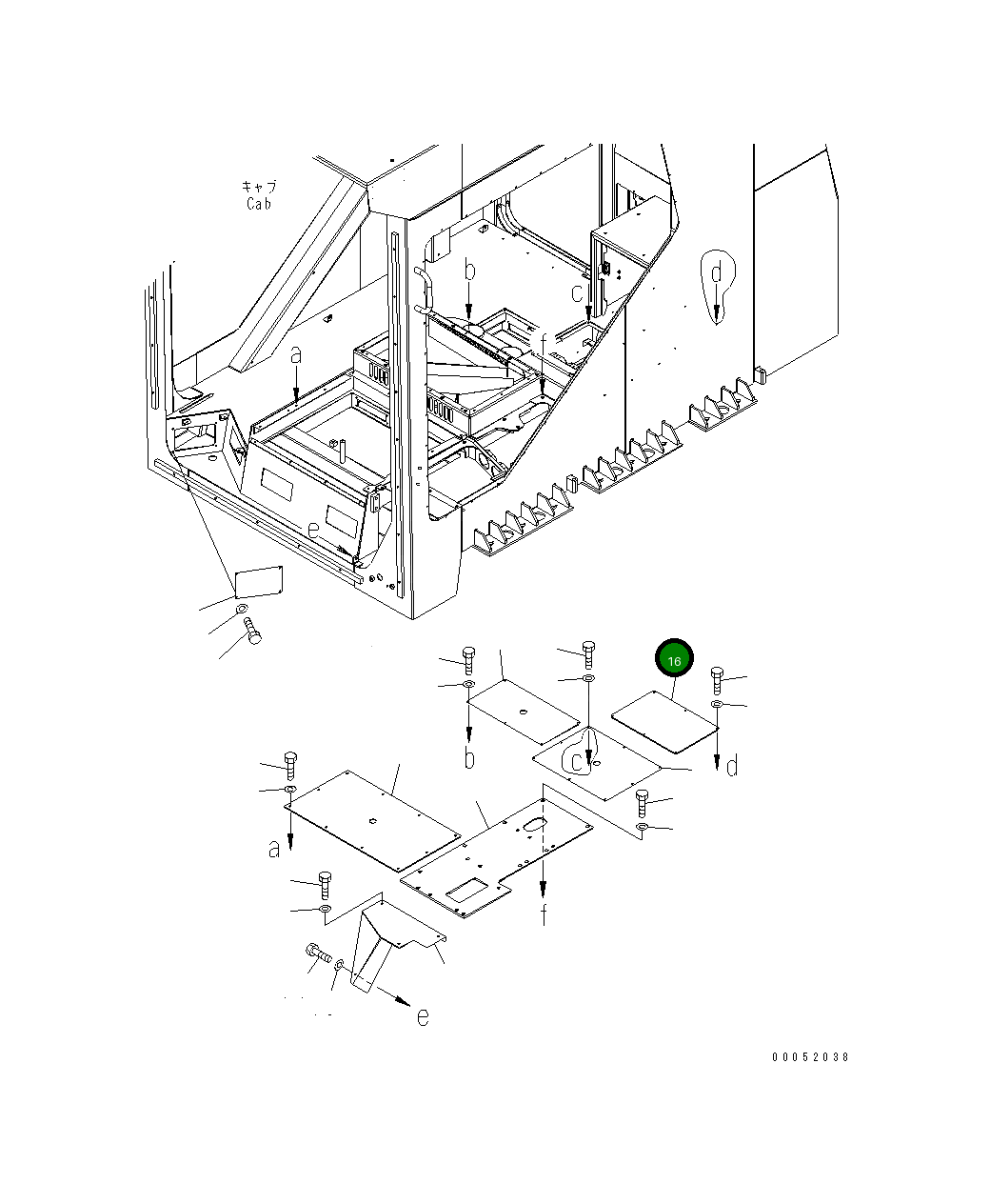 Крышка 21T-54-36371  Komatsu