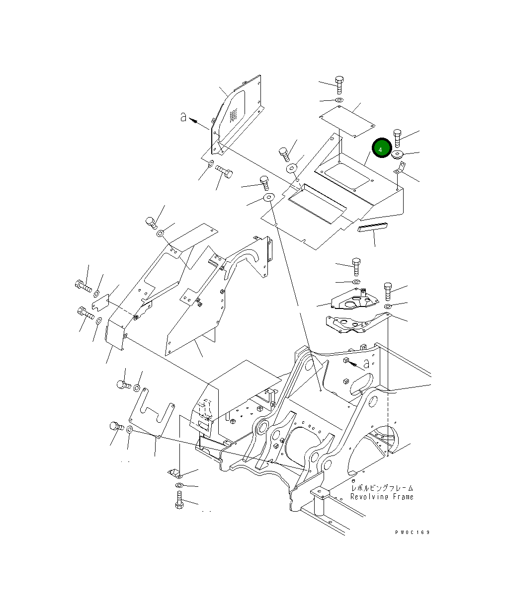 Крышка 21J-54-12831 Komatsu