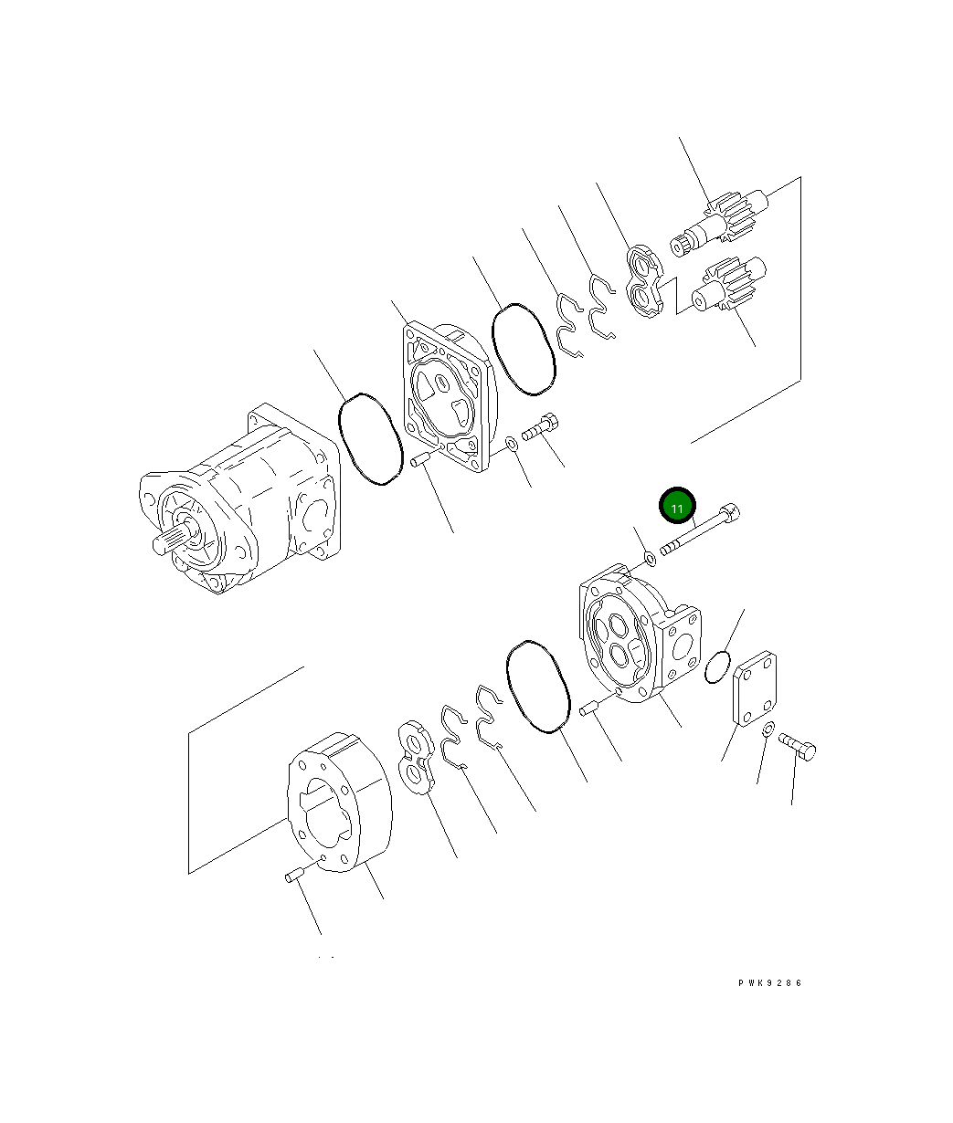 Болт 01253-61205  Komatsu