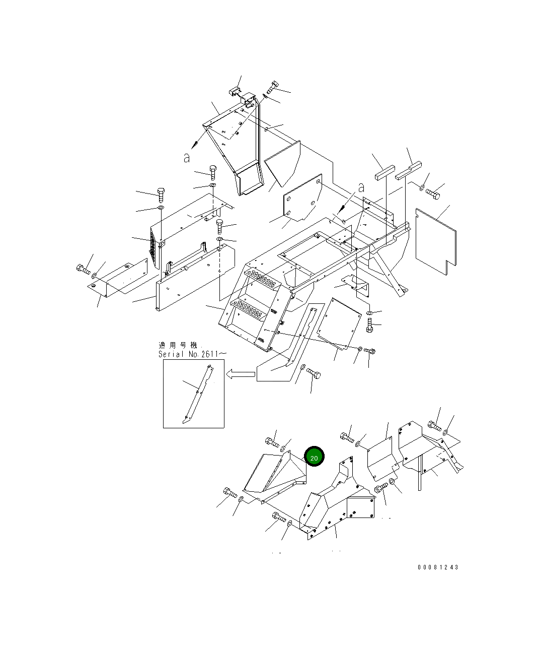 Крышка 56D-54-22291 Komatsu