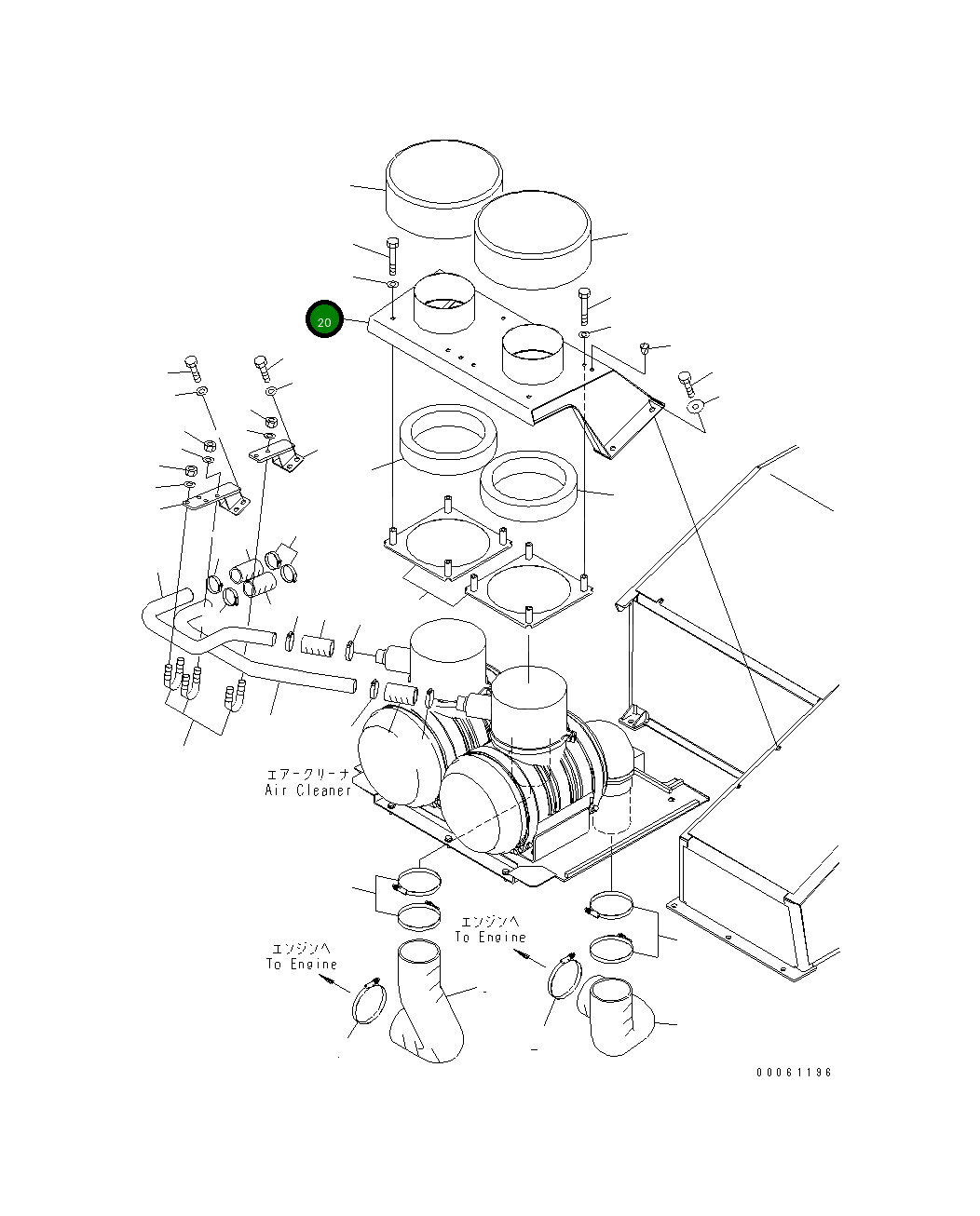 Крышка 21T-54-32940  Komatsu