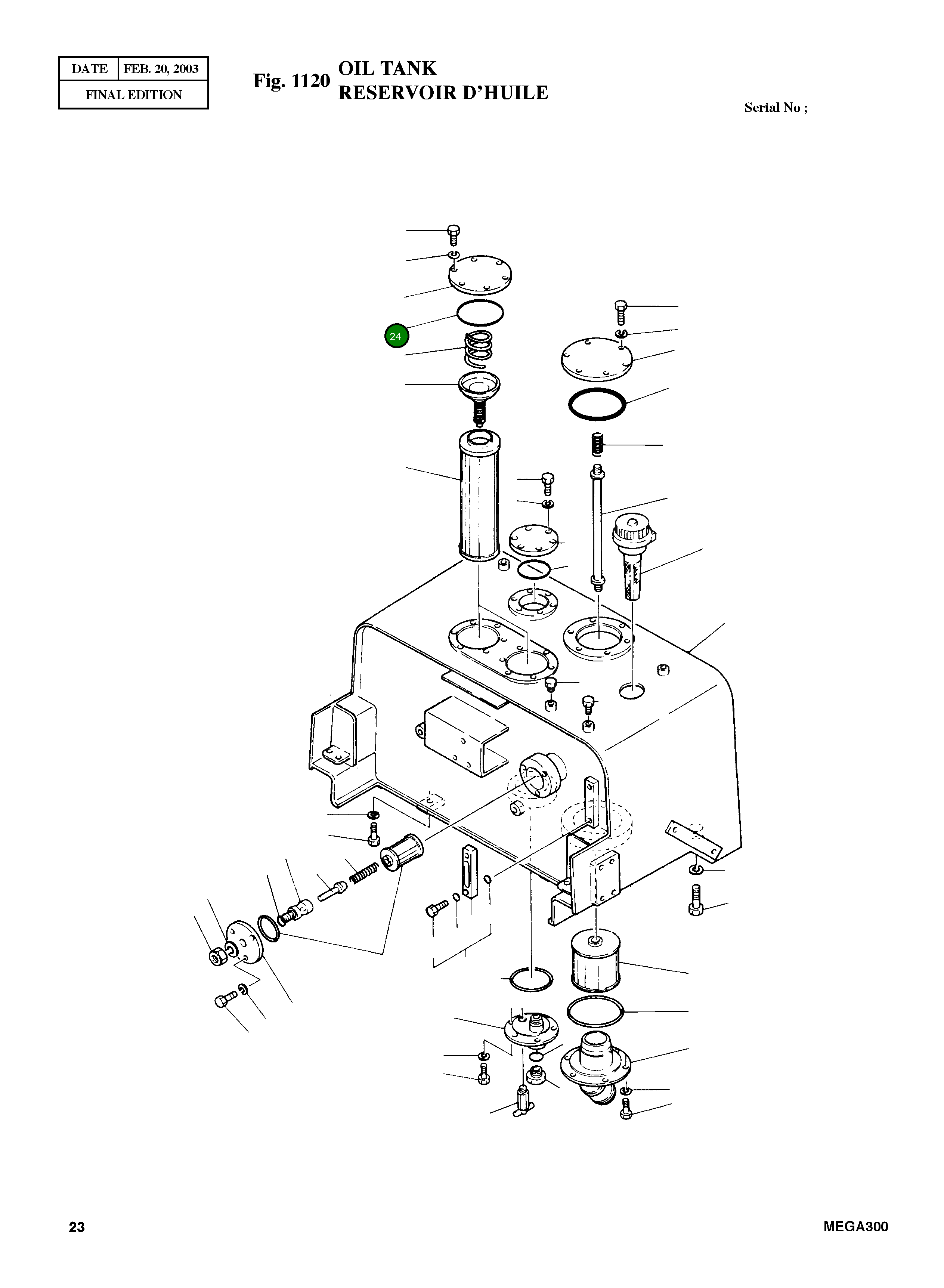 Кольцо уплотнительное (O-Ring) S8011300 Komatsu