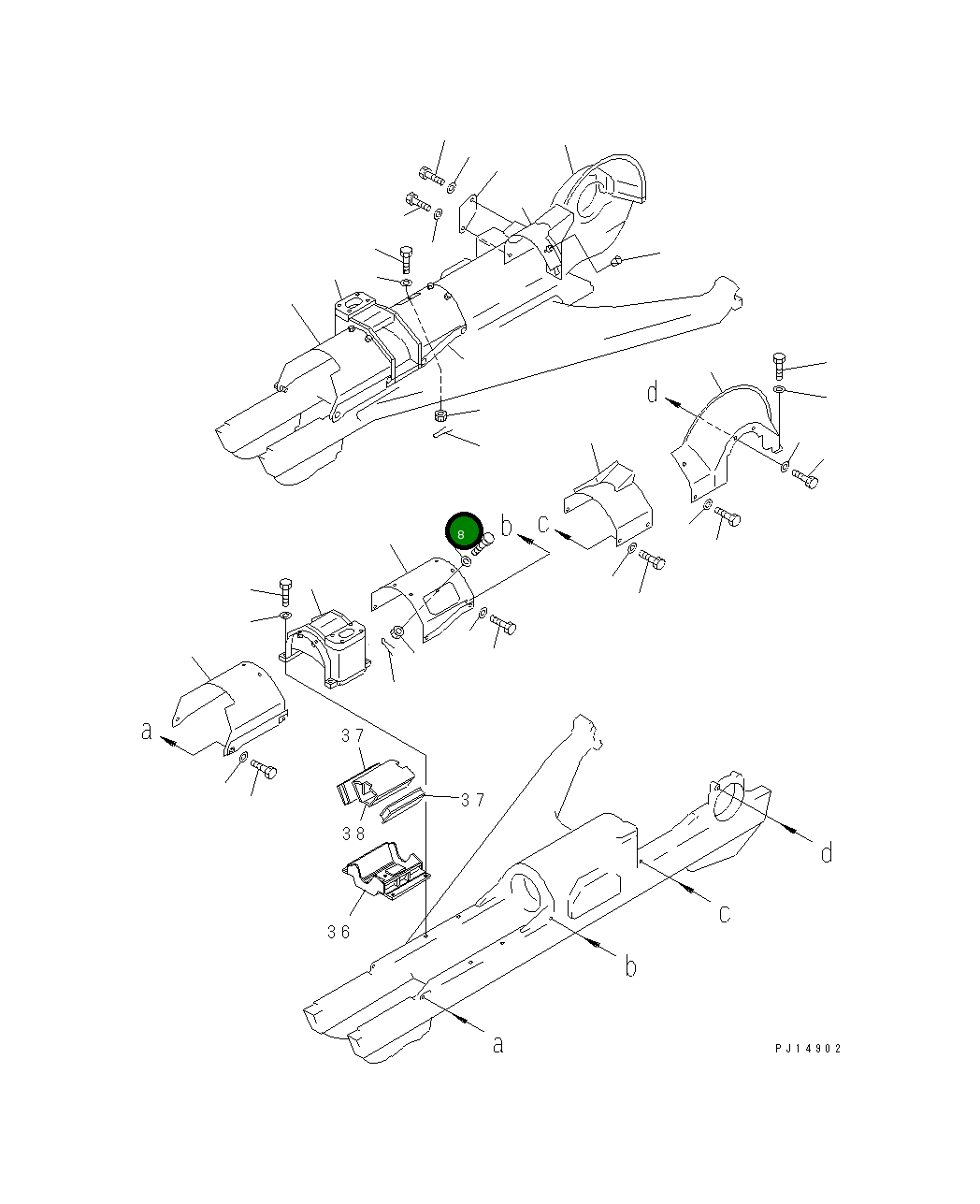 Болт 195-09-18140 Komatsu