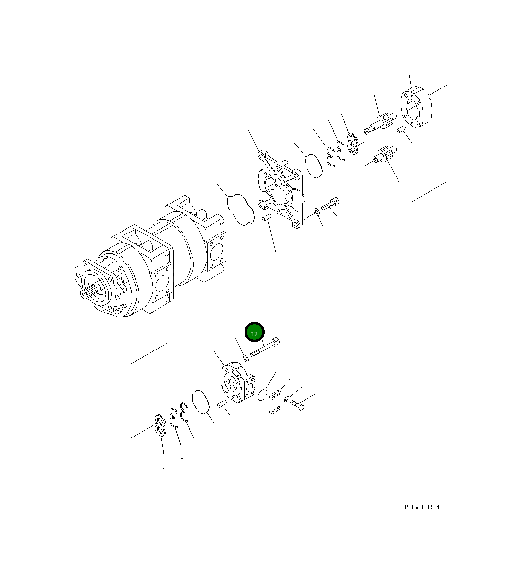 Болт 01252-61285 Komatsu
