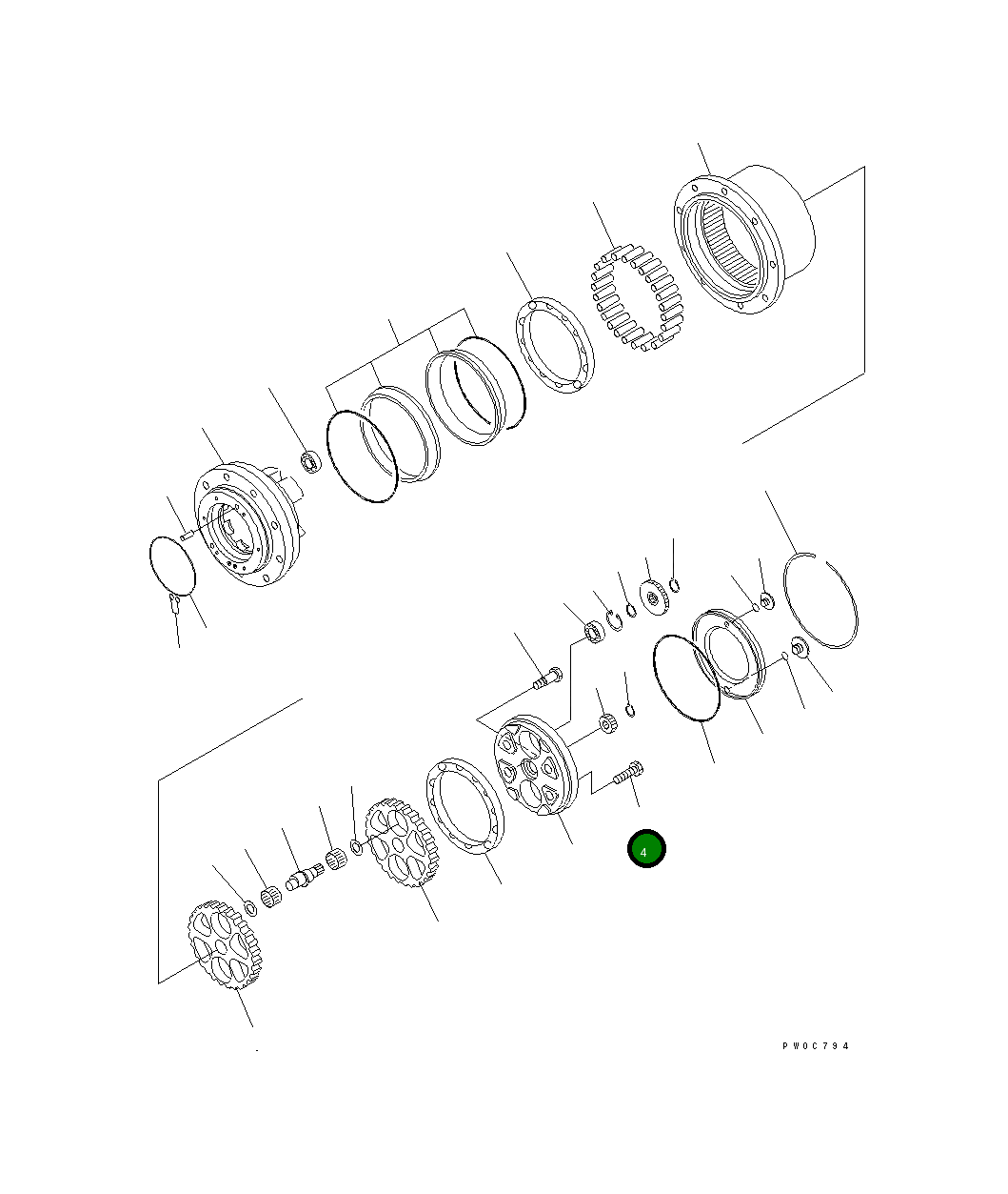 Болт TZ410D1035-00 Komatsu