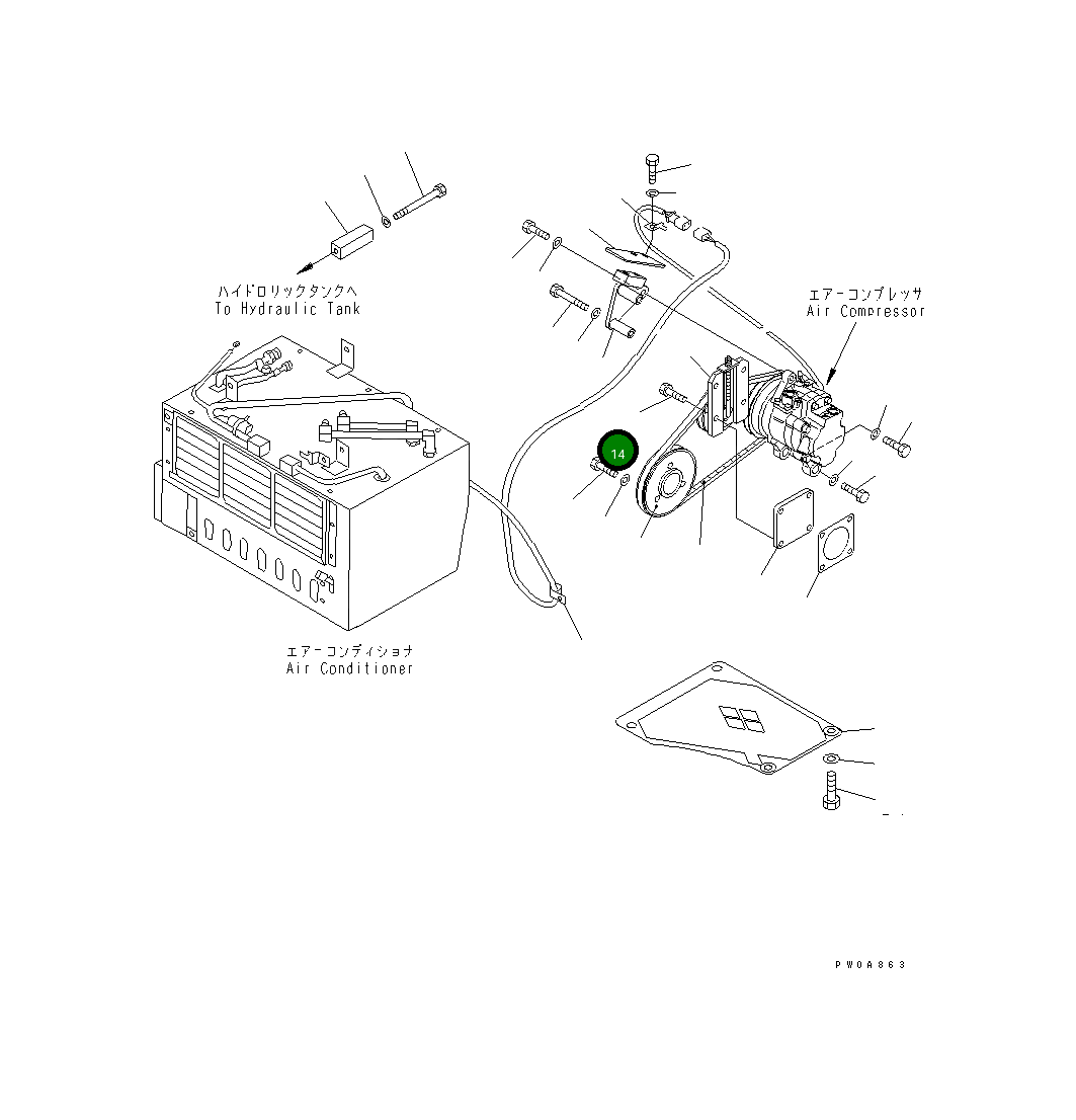 Болт YMD9189-91980 Komatsu
