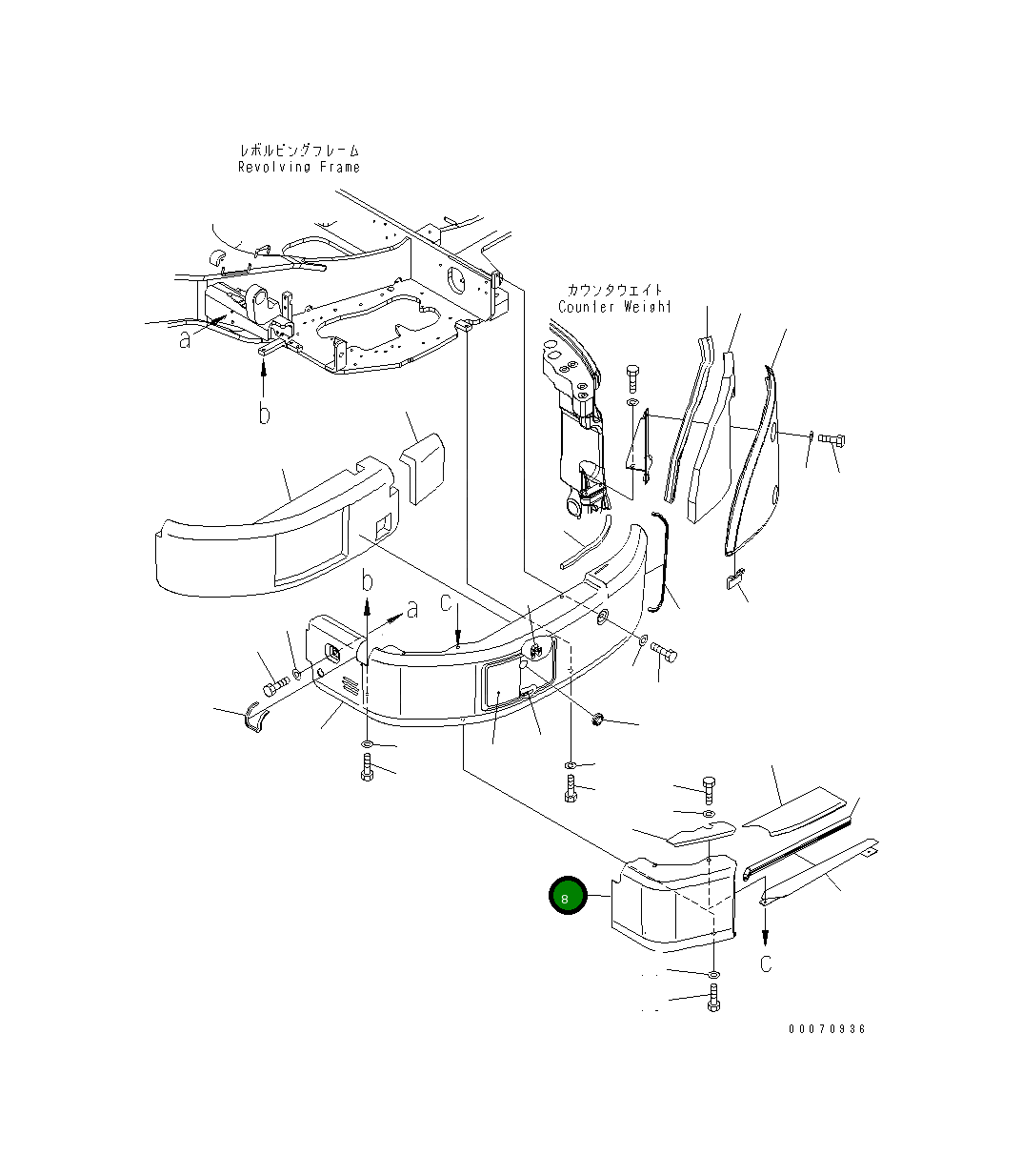Крышка 22F-54-36821 Komatsu