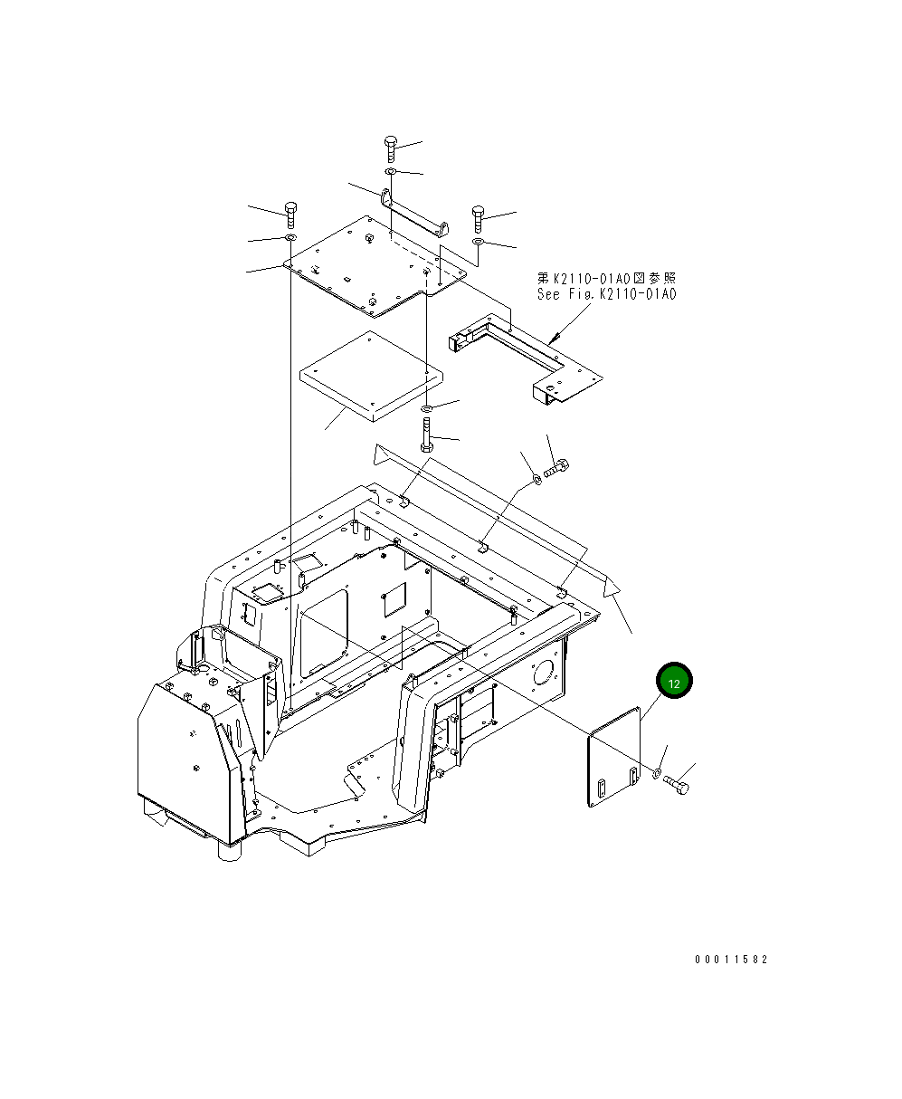 Крышка 198-54-74491 Komatsu