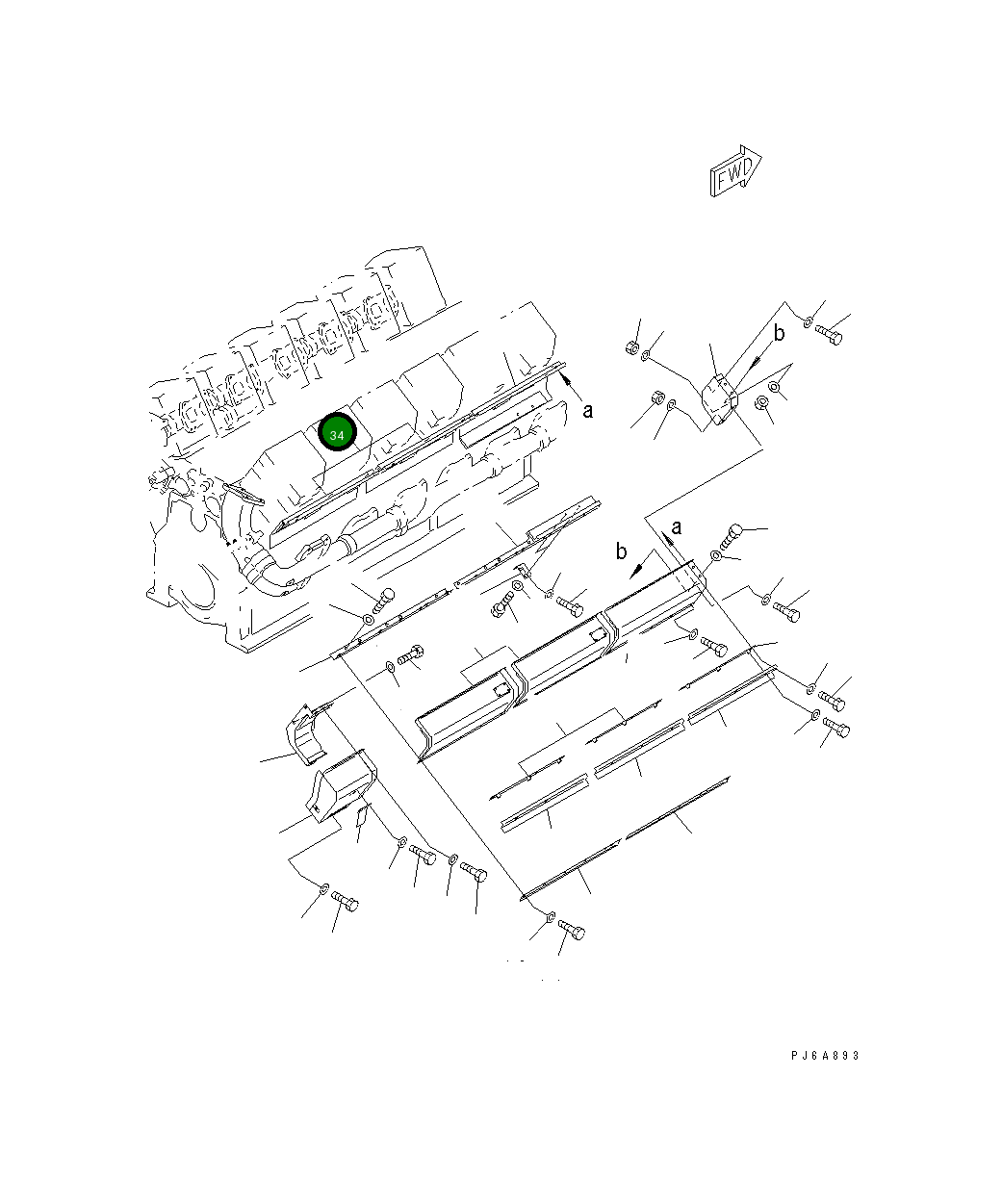 Крышка 6166-11-7420 Komatsu