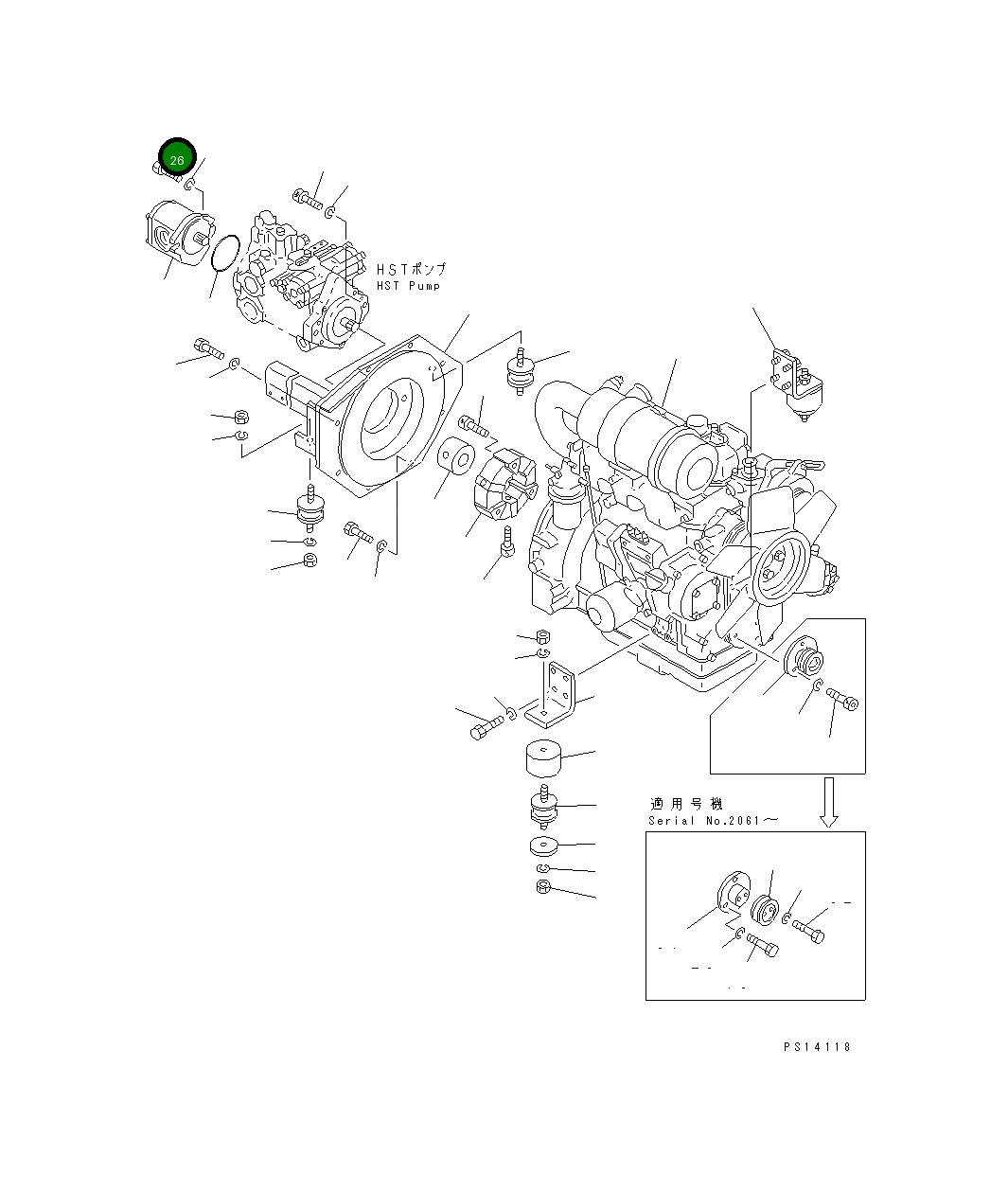 Болт 258-20-21250 Komatsu