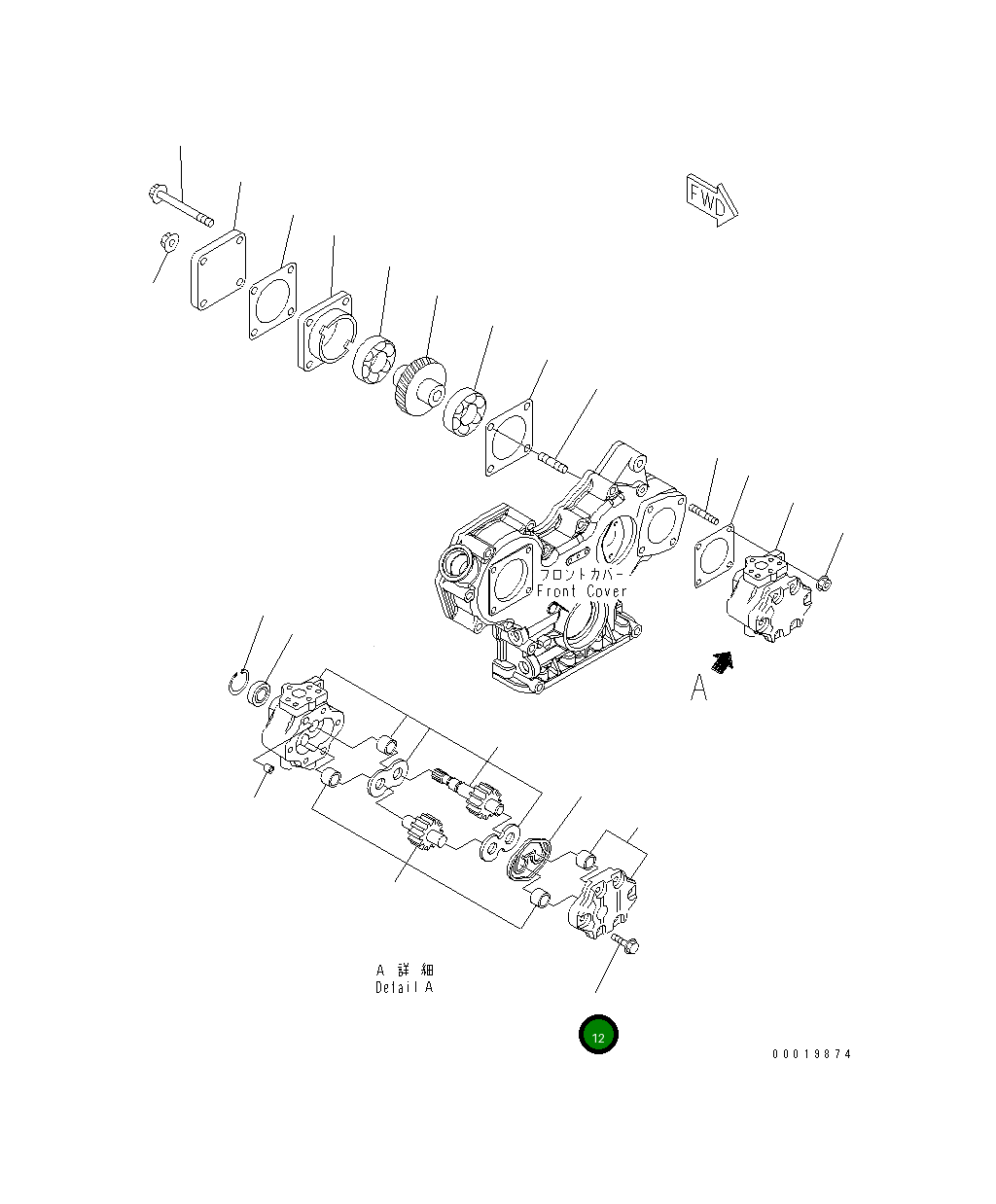 Болт YM26016-080352 Komatsu