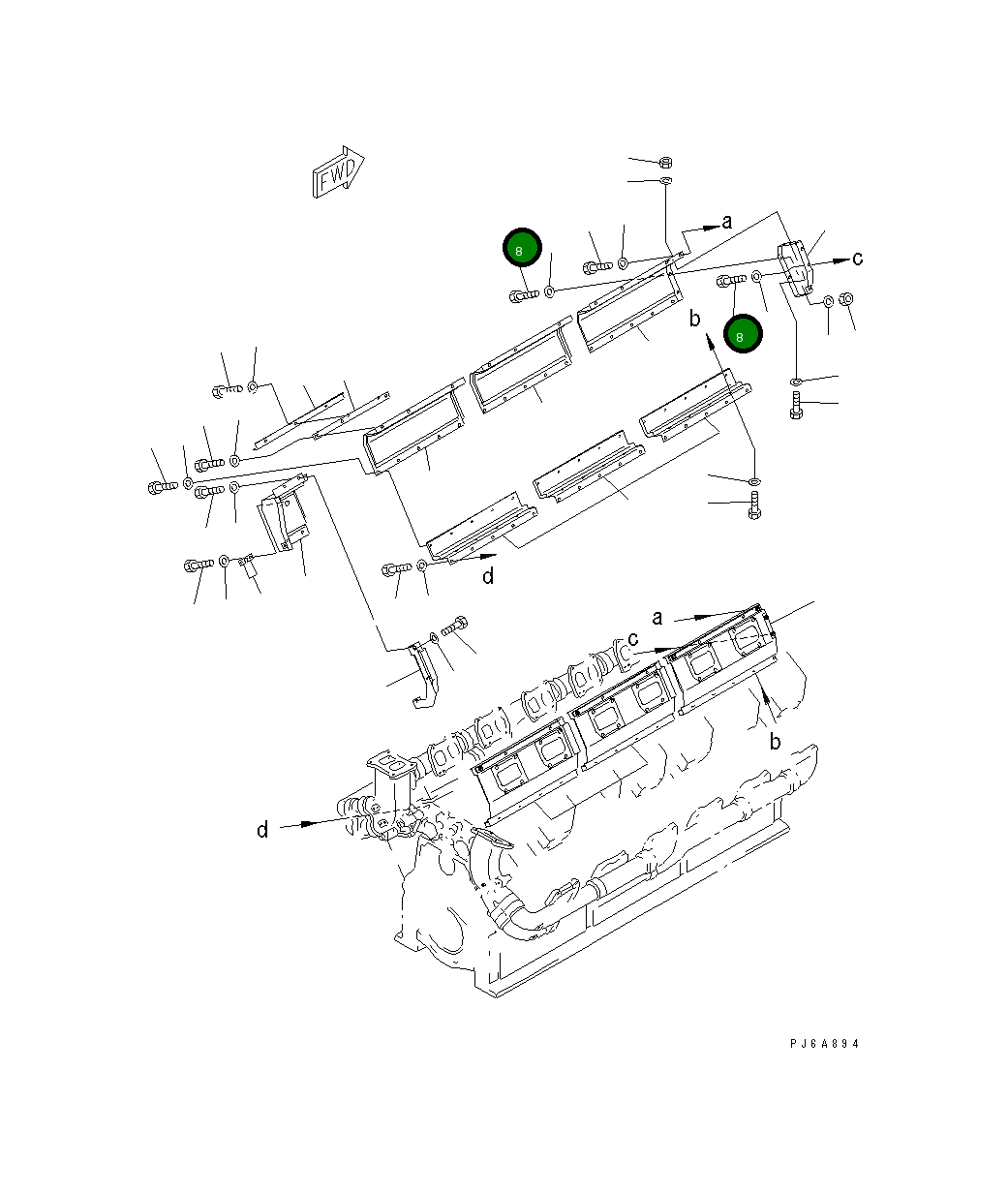 Болт 01010-E0816  Komatsu