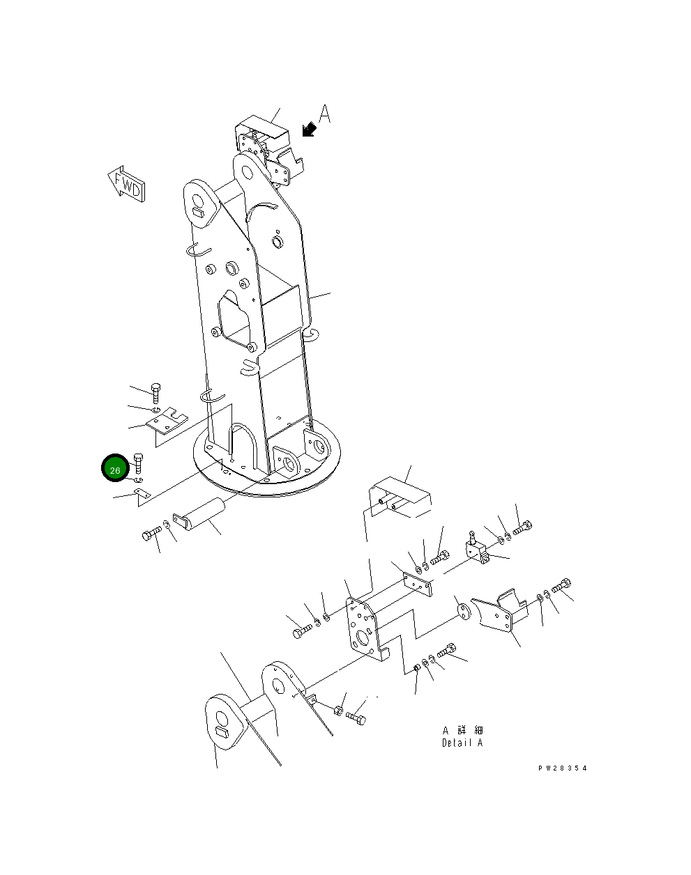 Болт MH21012-06010  Komatsu