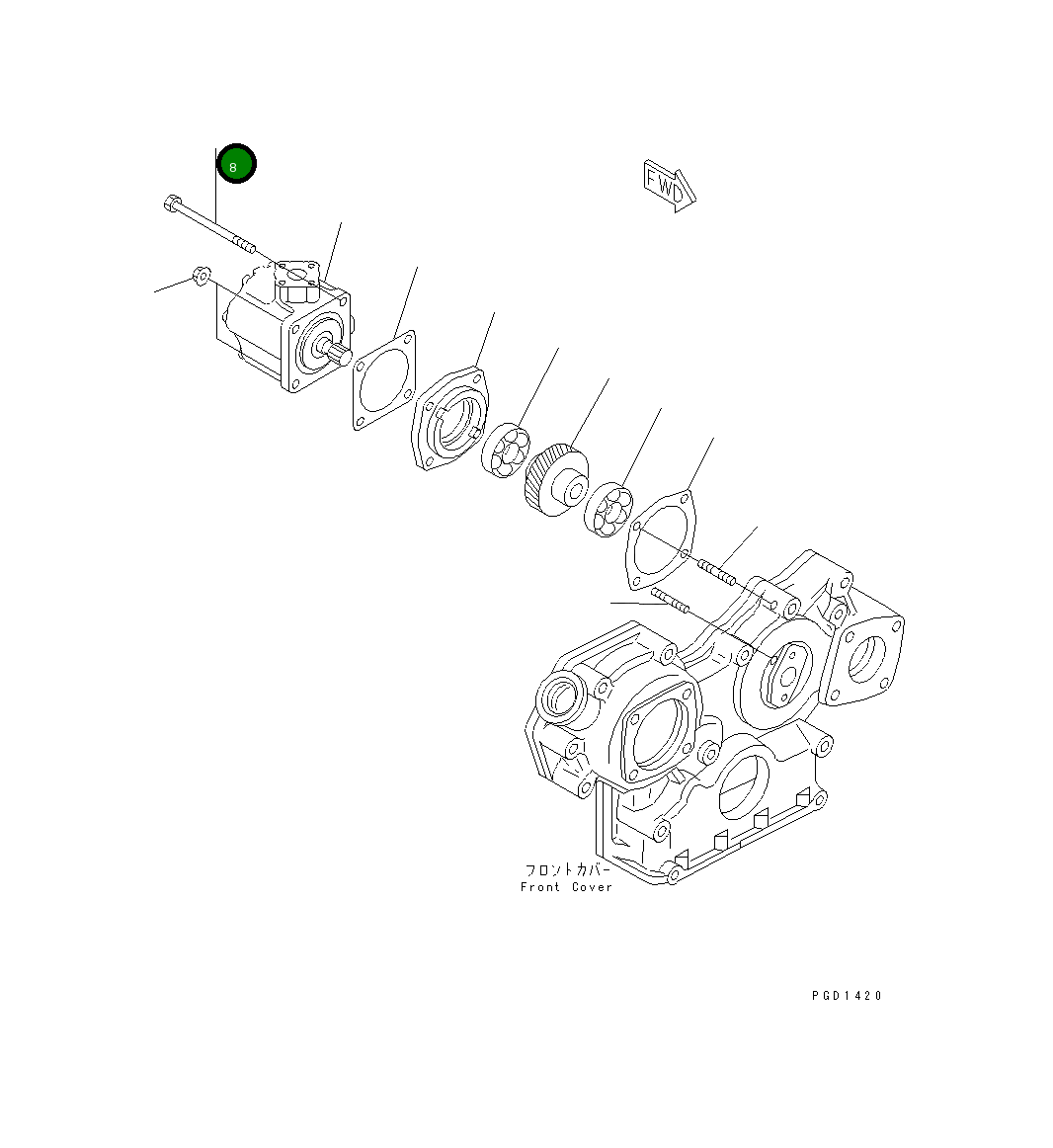 Болт YM26106-080902 Komatsu