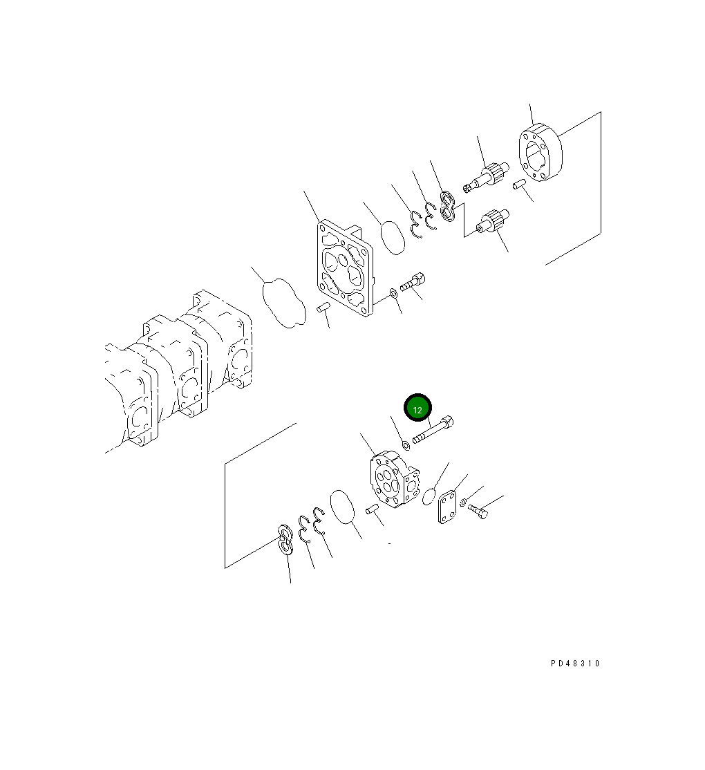 Болт 01252-61290 Komatsu