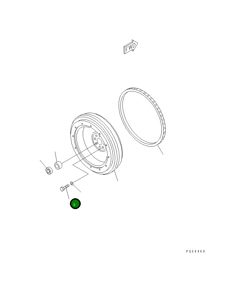 Болт 01050-31465  Komatsu