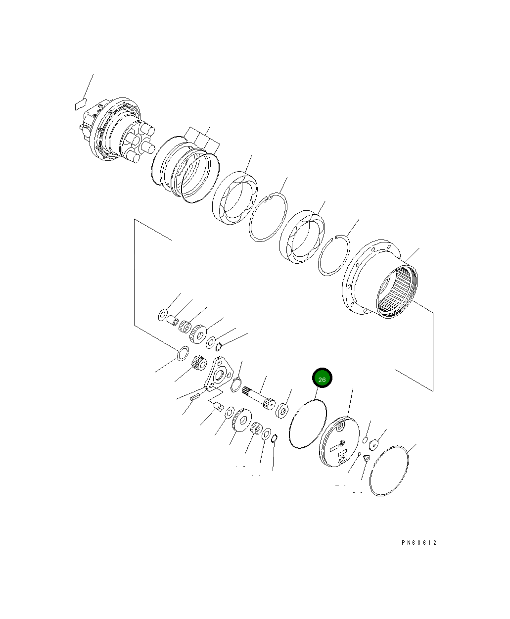 Кольцо уплотнительное (O-Ring) 20N-60-72130  Komatsu