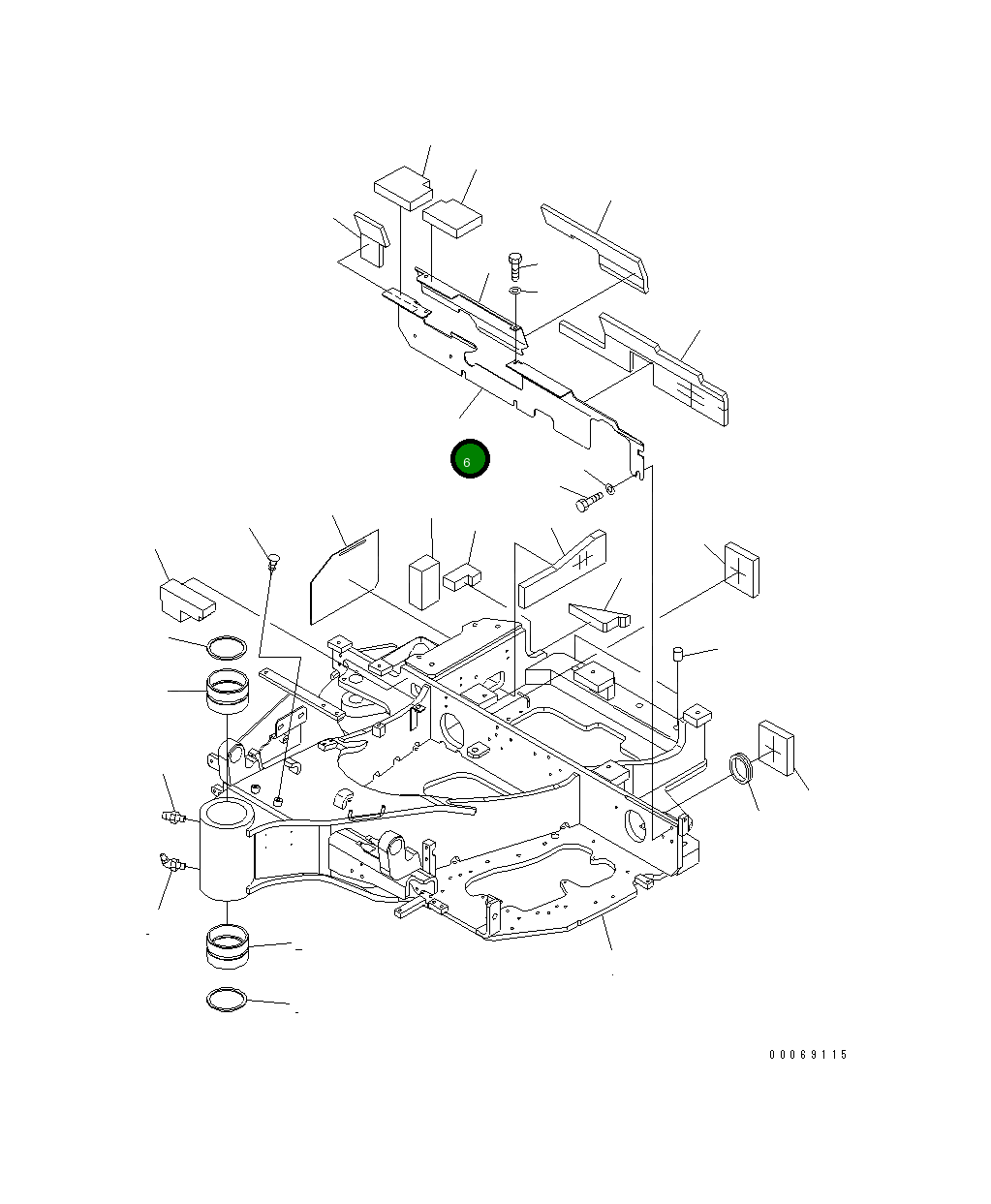 Крышка 22F-46-31121 Komatsu