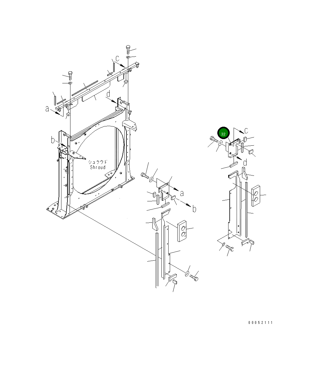 Крышка 21T-03-32151 Komatsu