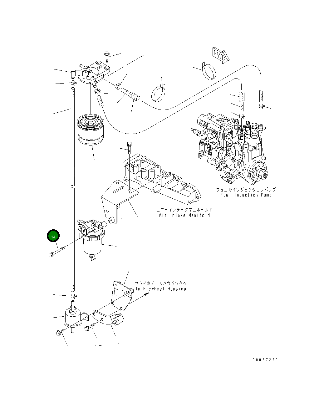Болт YM26013-080652 Komatsu