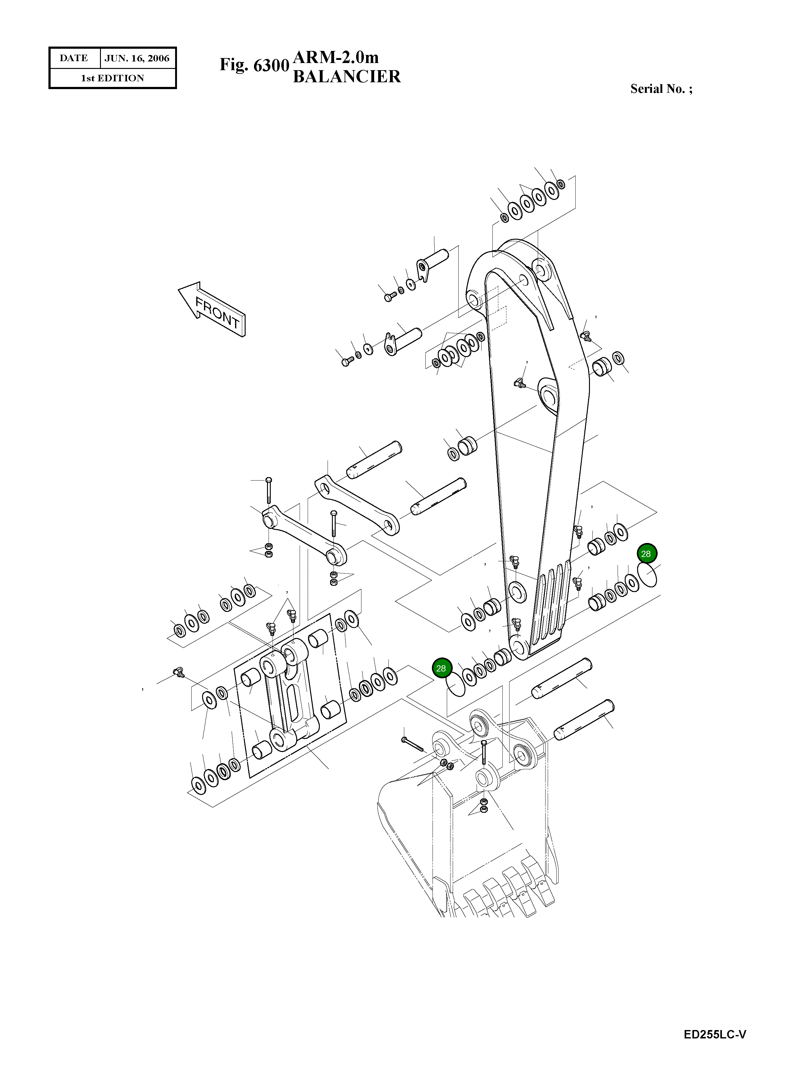 Кольцо уплотнительное (O-Ring) 180-00077D5 Komatsu