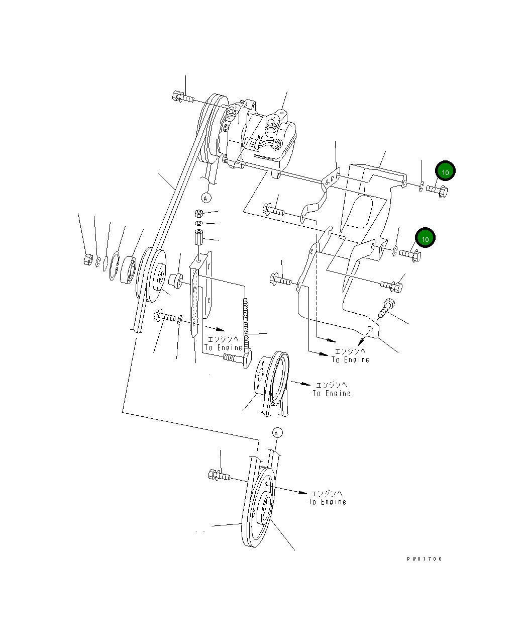 Болт YM26116-080202 Komatsu