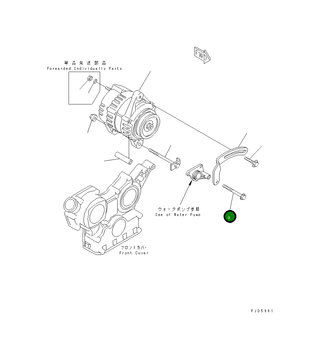 Болт YM26106-080502 Komatsu