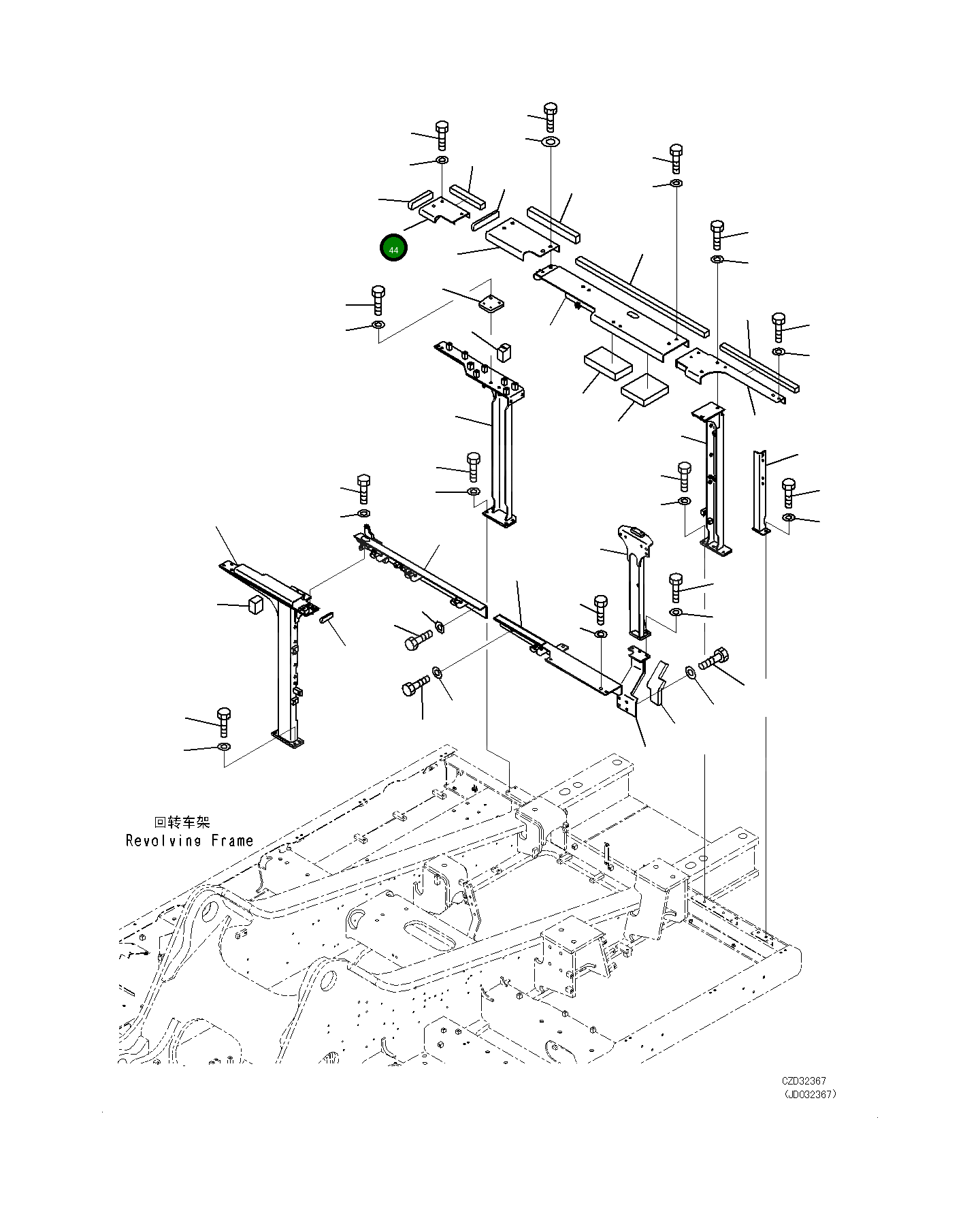 Крышка 21M-54-21281 Komatsu