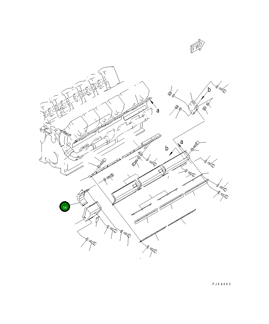 Крышка 6166-11-7450 Komatsu