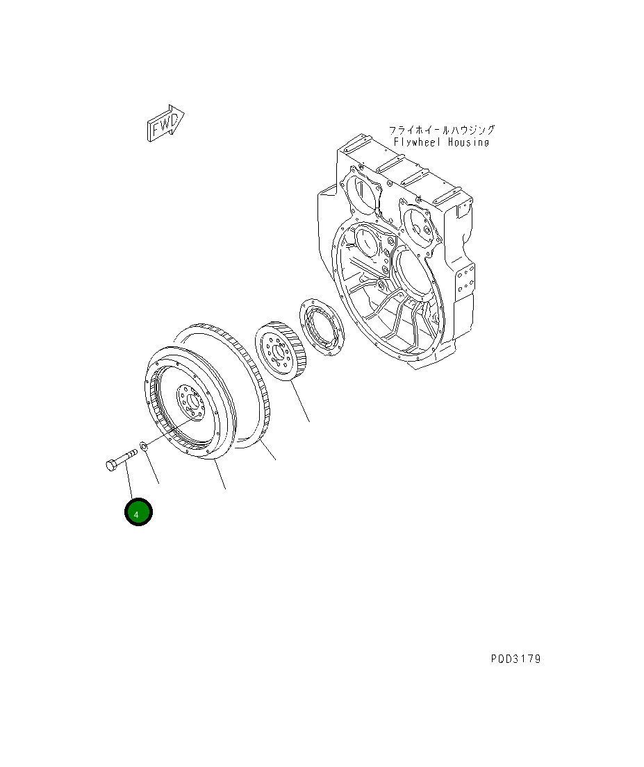 Болт 01050-32090  Komatsu