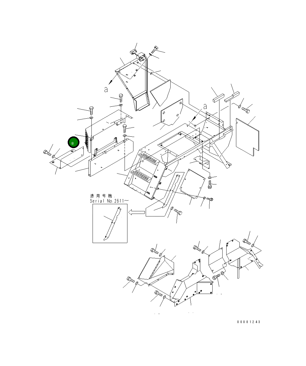 Крышка 56D-54-22151 Komatsu