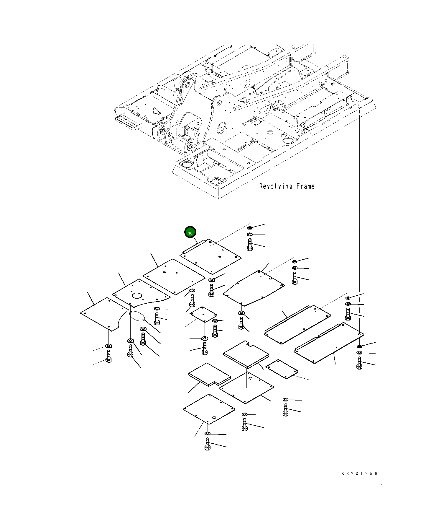Крышка 206-54-KB230  Komatsu