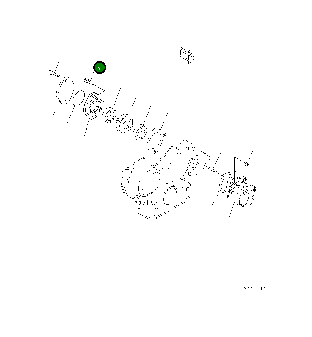 Болт YM26450-080282 Komatsu