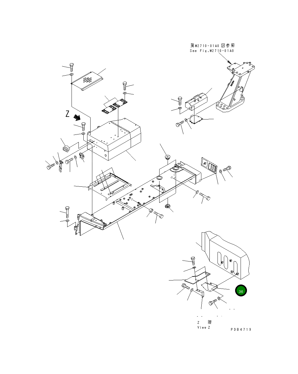 Крышка 195-01-36450 Komatsu