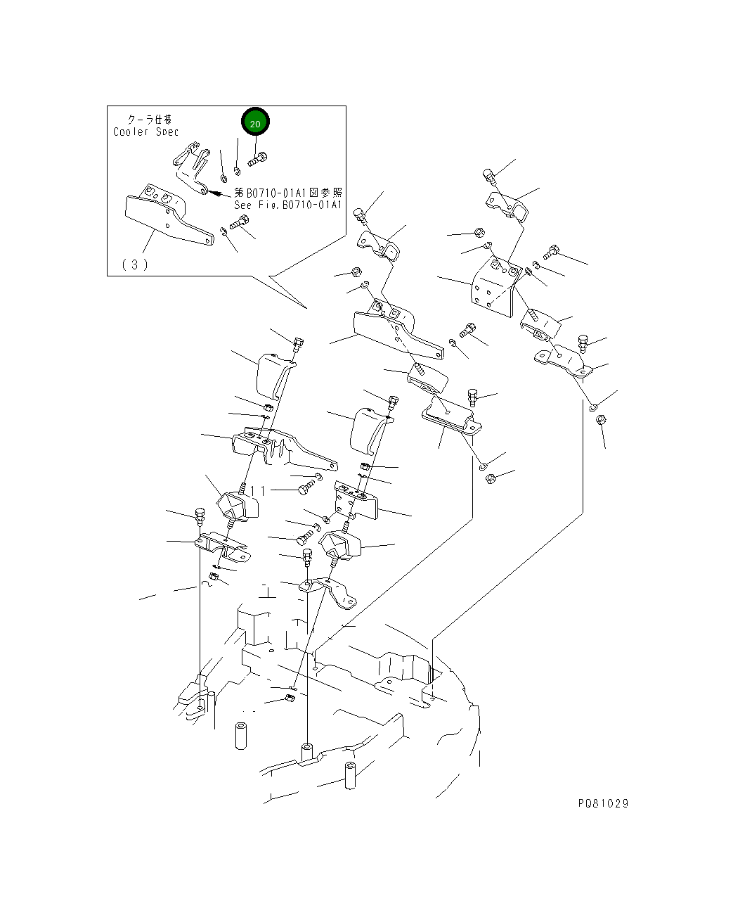 Болт YM26076-120402  Komatsu
