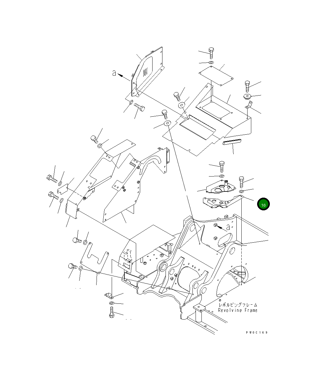 Крышка 21J-54-12841 Komatsu