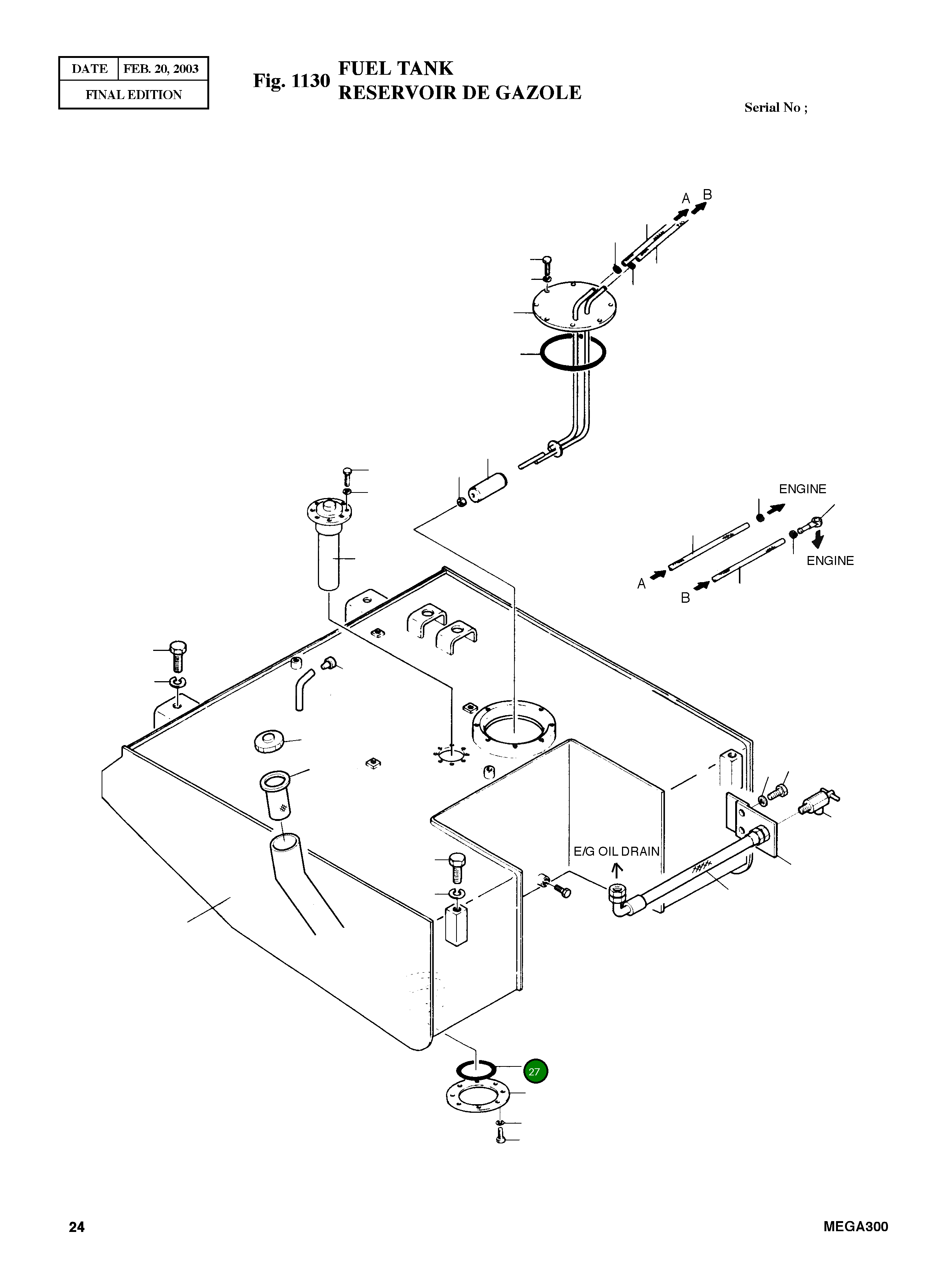 Кольцо уплотнительное (O-Ring) S8011050  Komatsu
