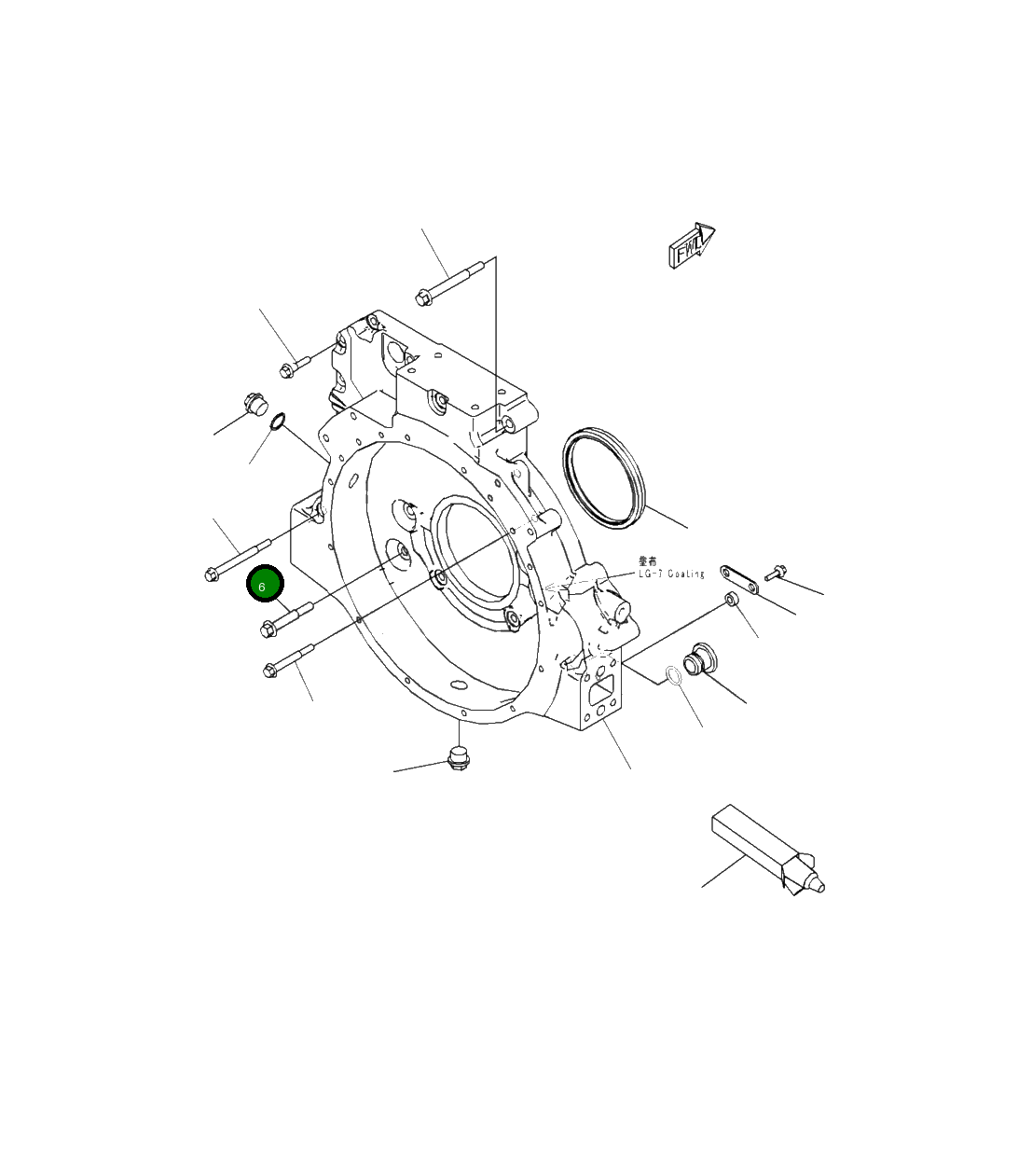 Болт 6736-11-5350  Komatsu