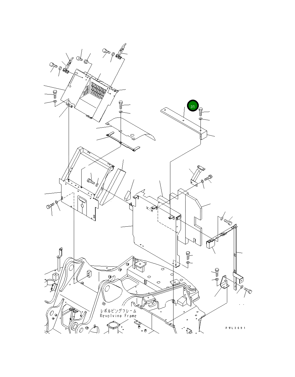 Крышка 22U-54-17192  Komatsu
