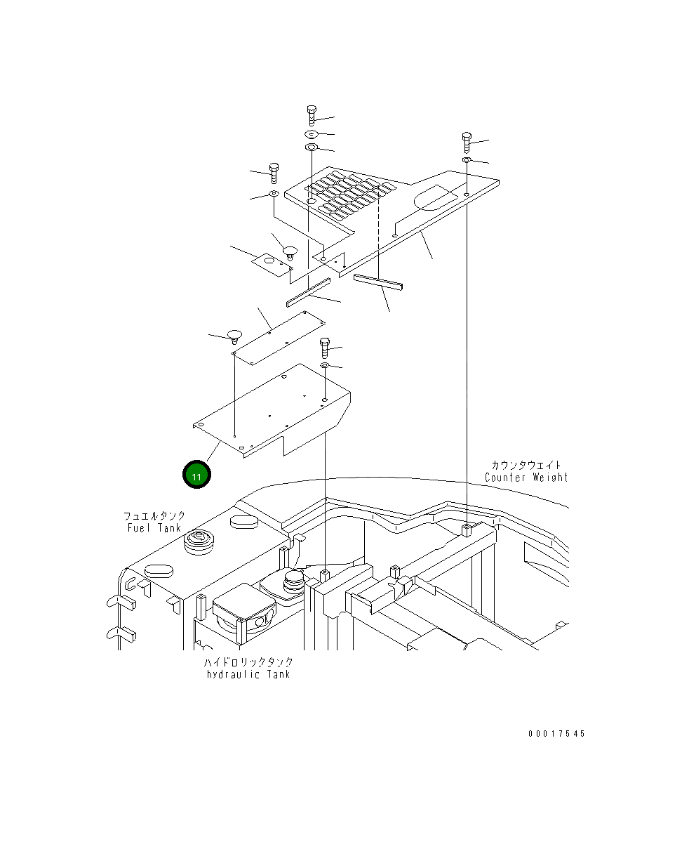 Крышка 22B-54-11631 Komatsu