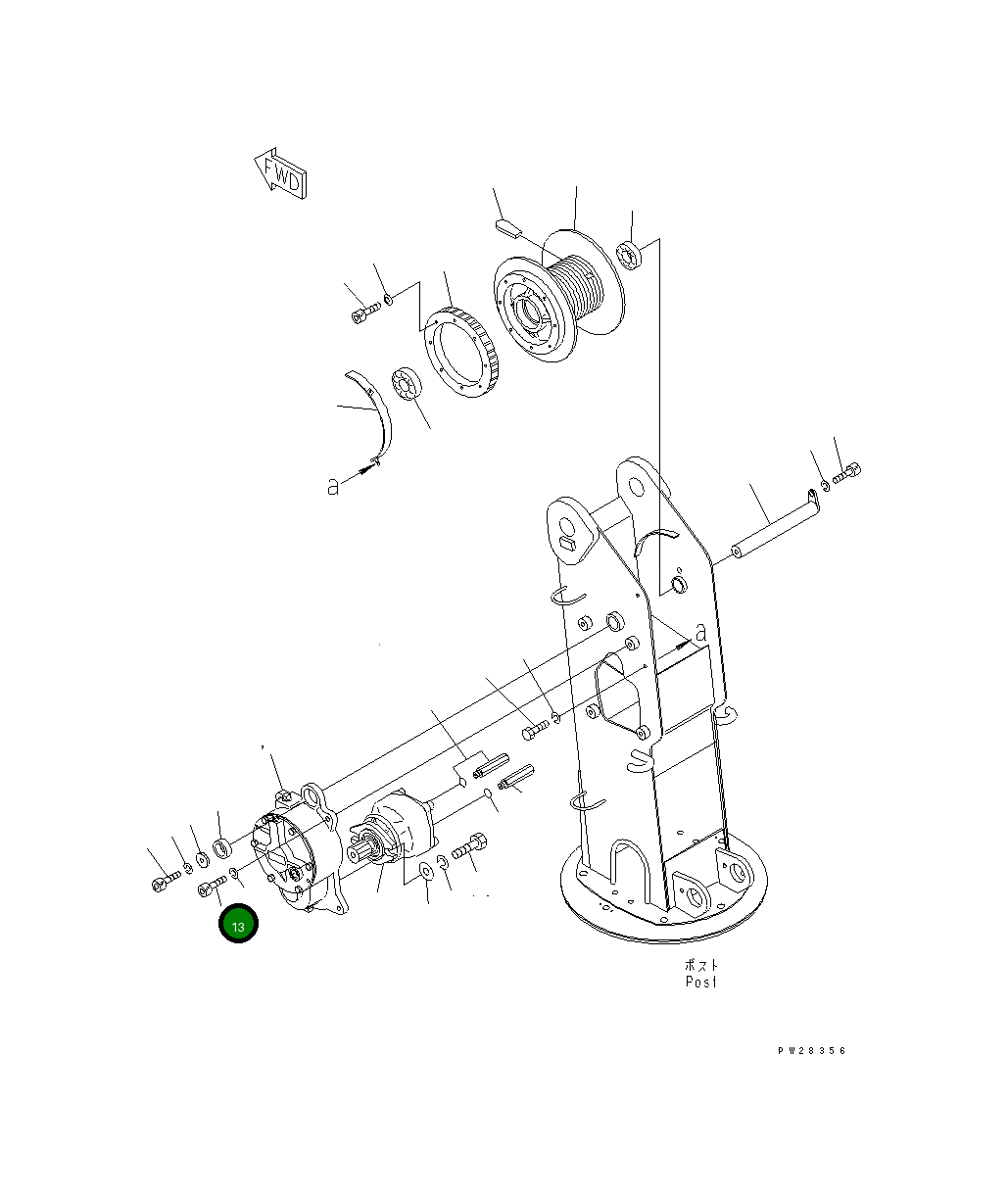Болт MH21079-10030 Komatsu