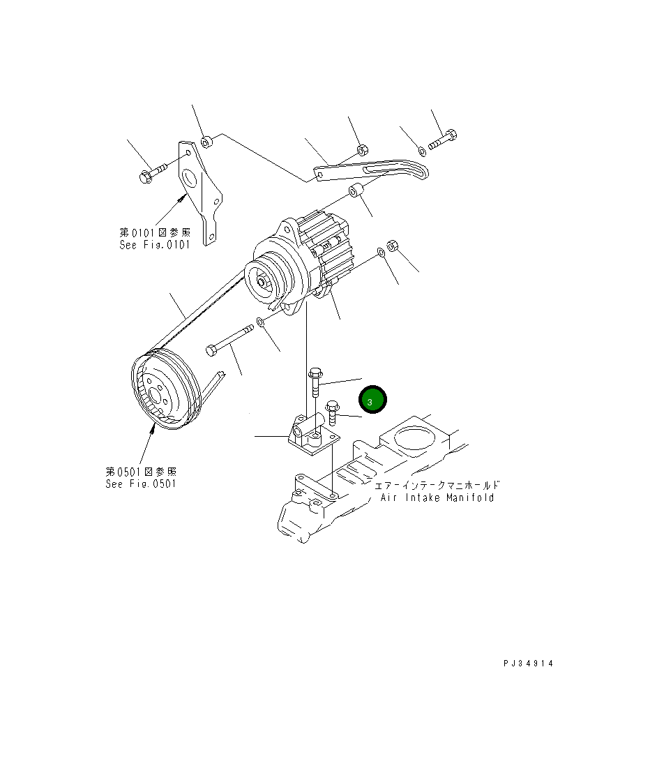 Болт 01435-21045 Komatsu