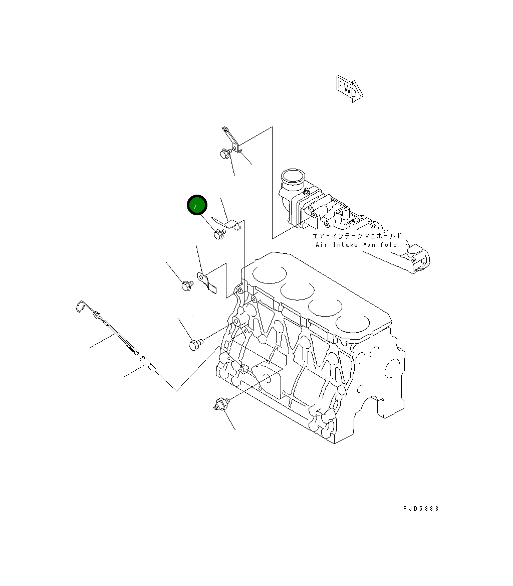 Болт YM26106-080122  Komatsu