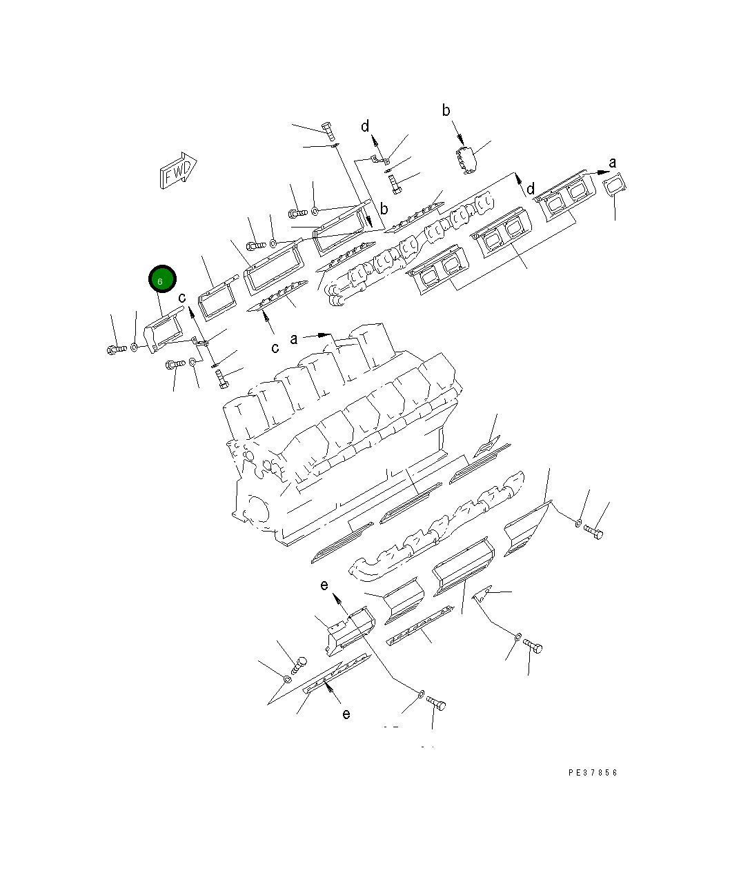 Крышка 6166-11-9132 Komatsu