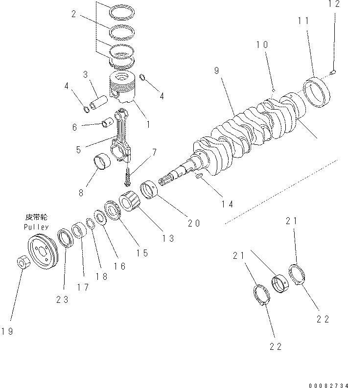 Болт KT15521-2214-2  Komatsu