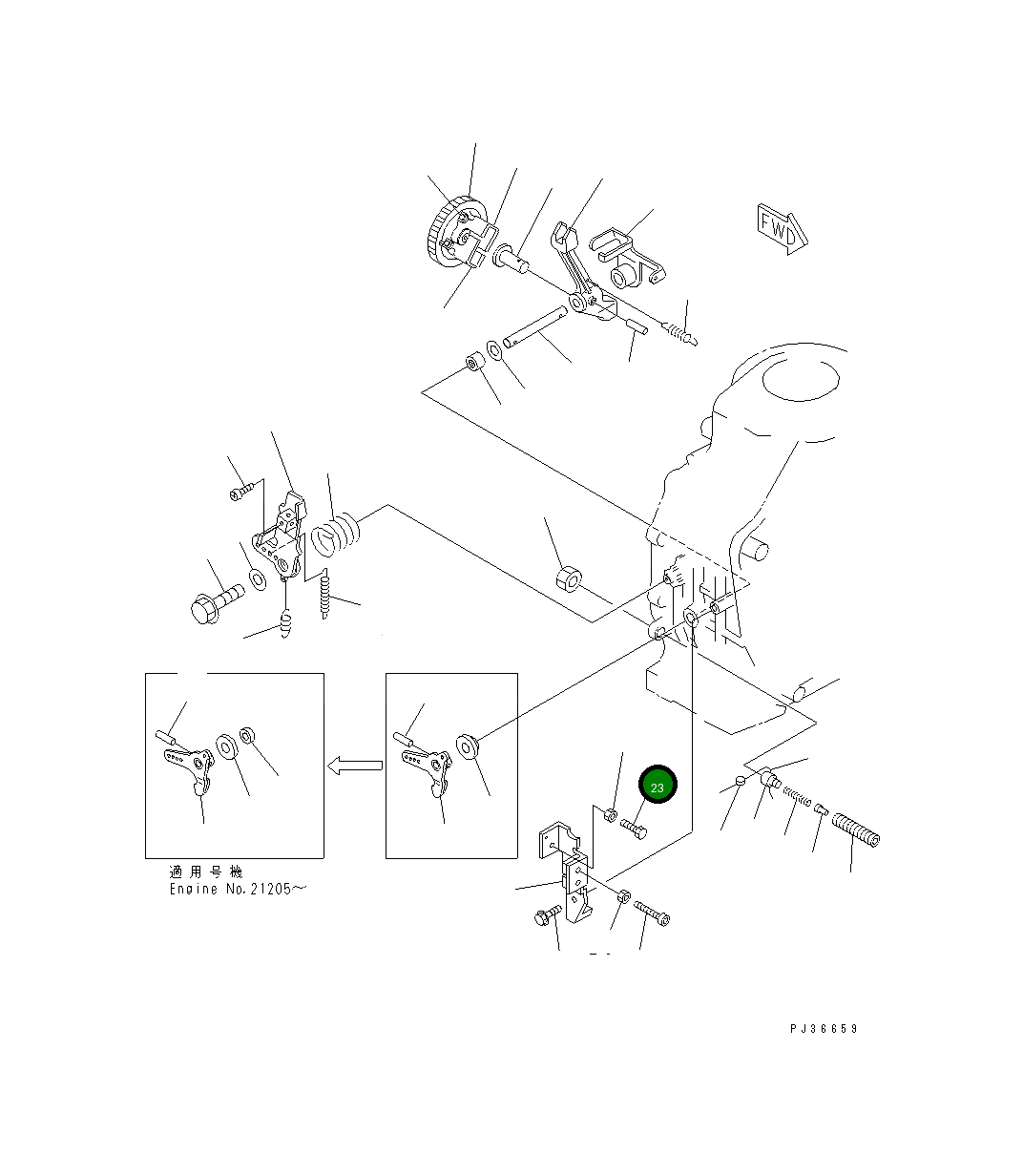 Болт YM114250-66440  Komatsu