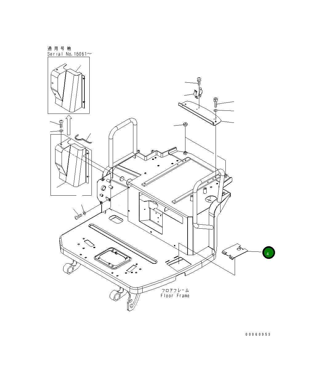 Крышка 22J-43-26291 Komatsu