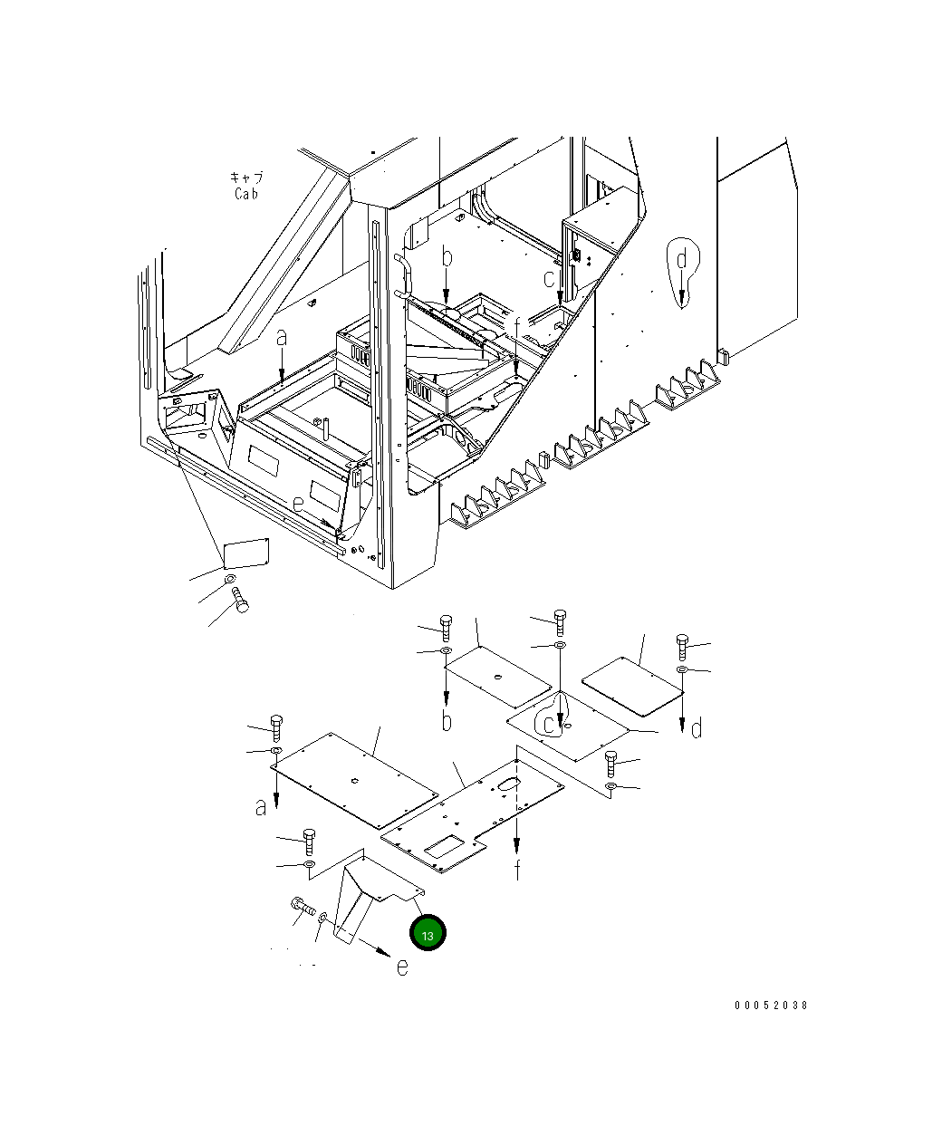 Крышка 21T-54-35282 Komatsu